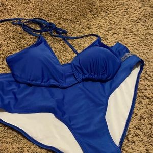 Bikini and tie dye crop coverup